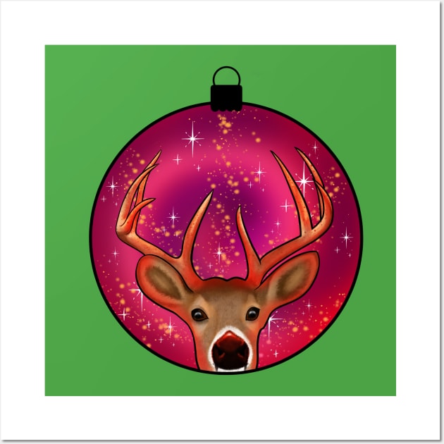 Rudolph Xmas Ball Wall Art by cariespositodesign